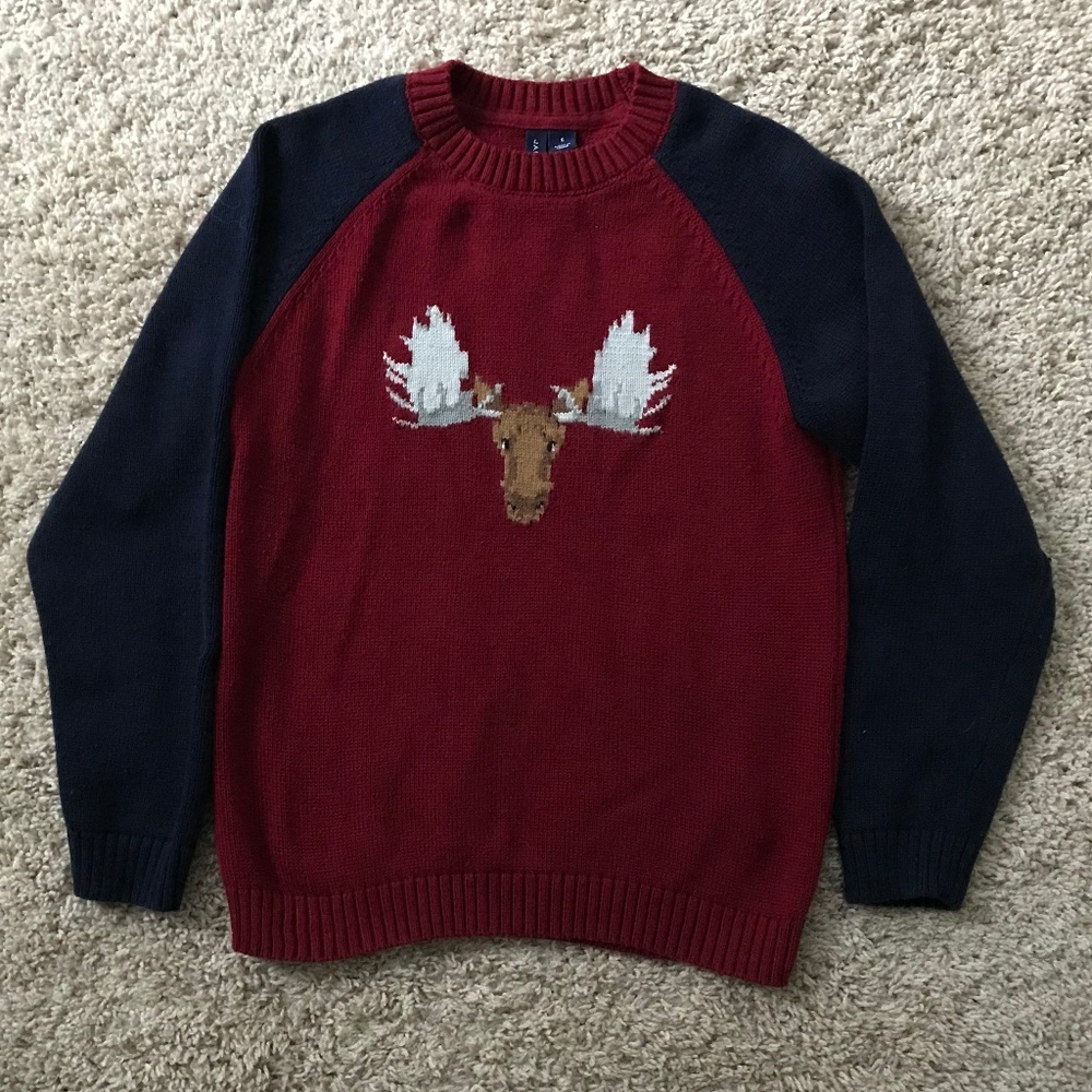 Janie and Jack Boy’s Moose Sweater size 6